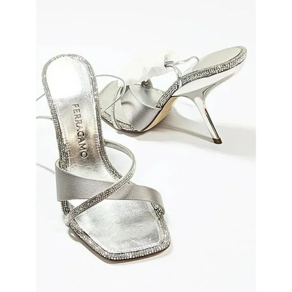 Ferragamo Women's Allegra Embellished High Heel Sandals Size 8 (MSRP $1,450) - Picture 6 of 11